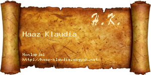 Haaz Klaudia névjegykártya